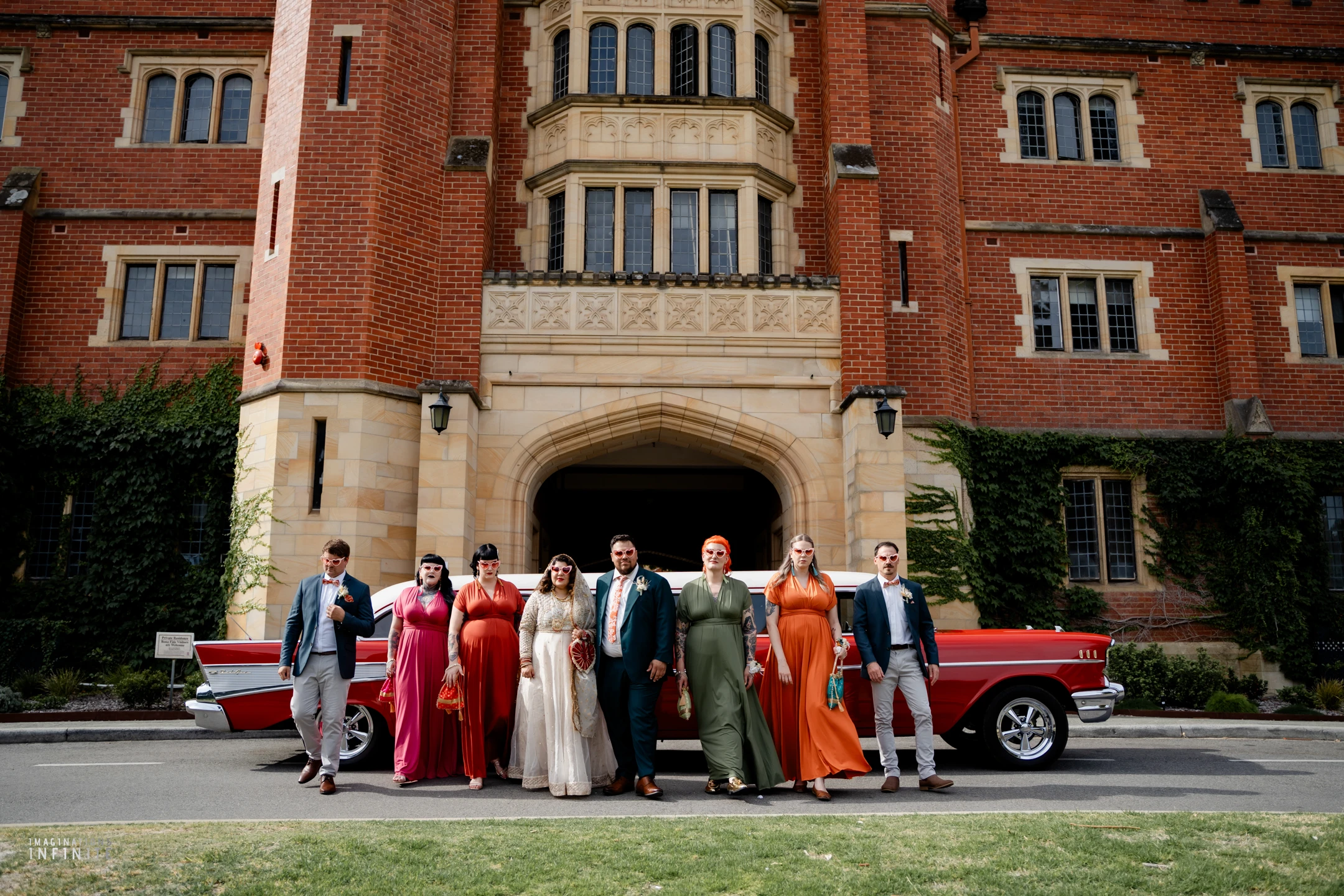 Home 27 Marrygold Weddings #1 Wedding photography and videography in Perth wedding party vintage red car brick building Marrygold Weddings #1 Wedding photography and videography in Perth