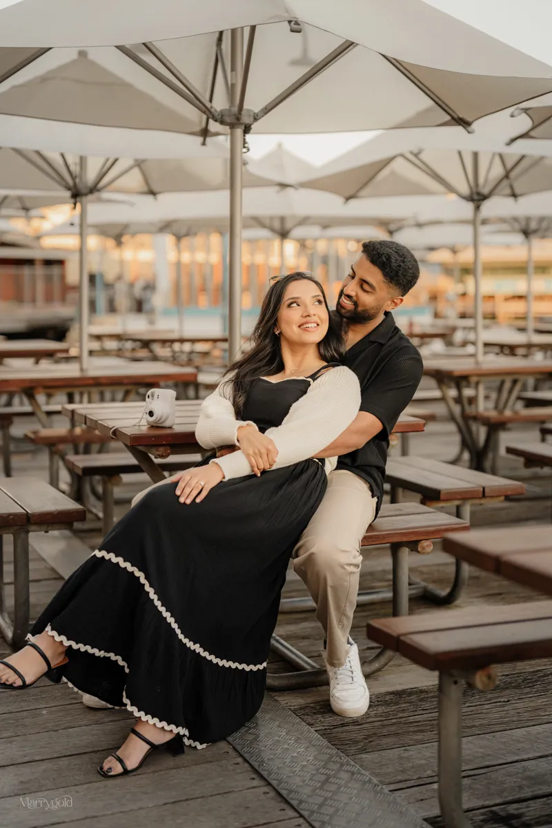 Pre-wedding shoot Perth, couple laughing