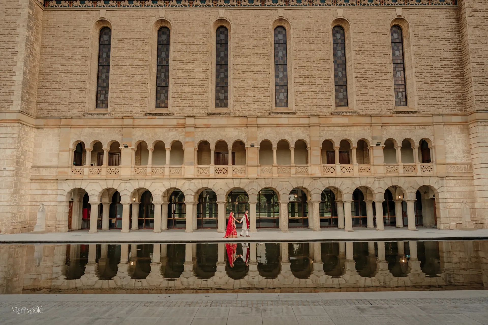gujarati couples perth walking arcade reflecting pool Marrygold Weddings #1 Wedding photography and videography in Perth